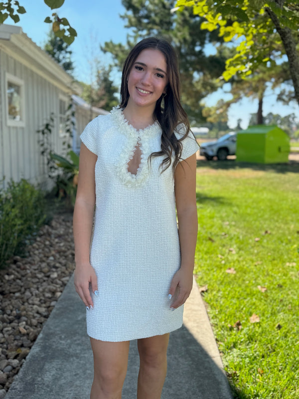 Francesca Cream Tweed Shift Dress