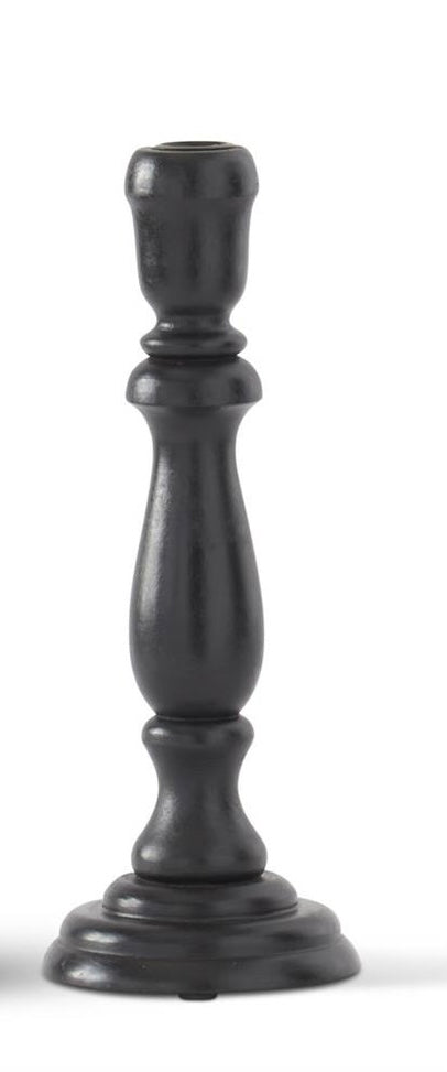 Small Black Wood Taper Candleholder