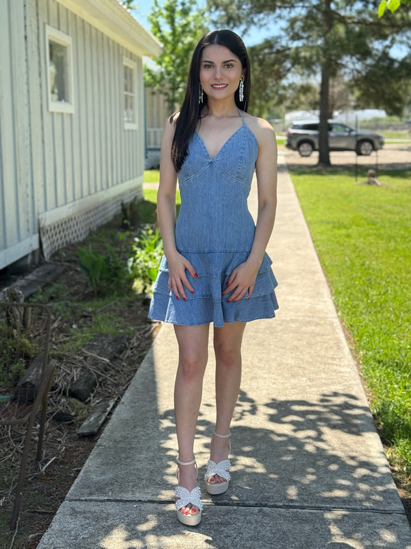 Peyton Light Denim Mini Dress