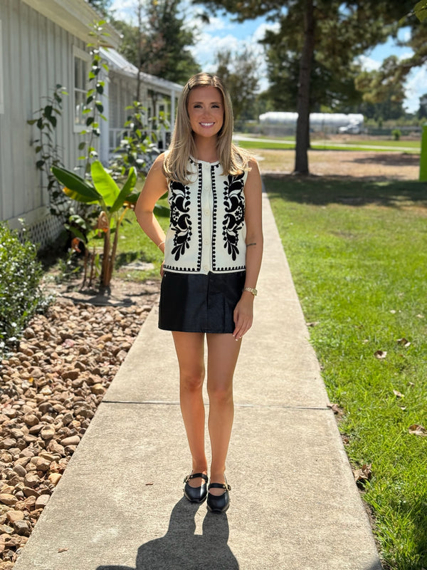 Sandra Embroidered Vest Top