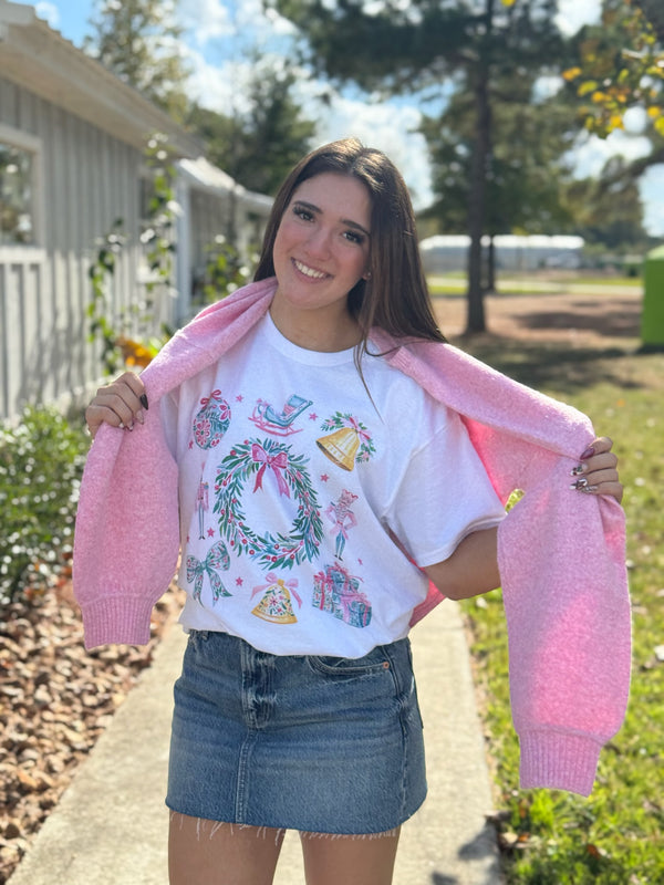 Christmas Collage Oversized Graphic Tee