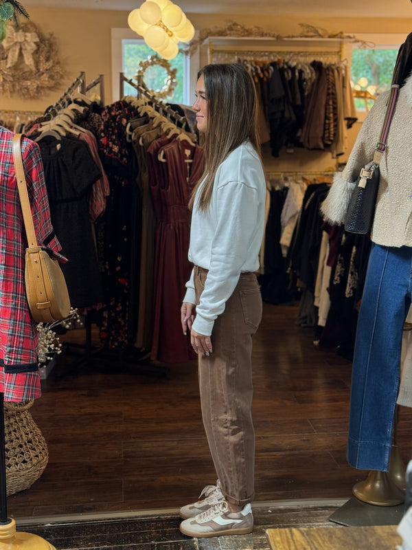 High Rise Barrel Rolled - Espresso