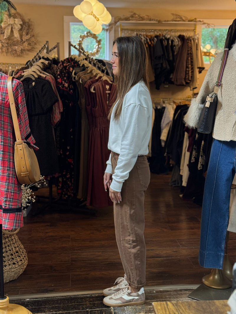 High Rise Barrel Rolled - Espresso