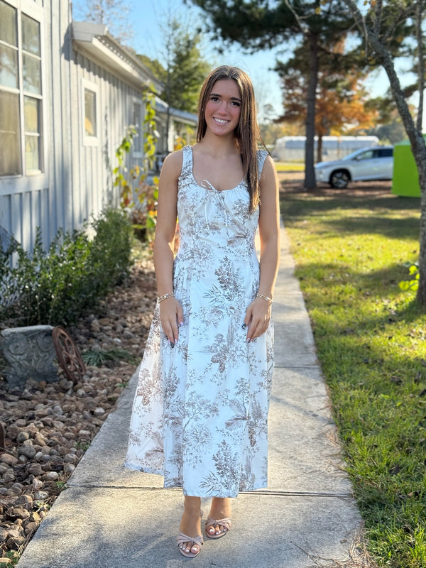 Kenzie Toile Print Midi Dress