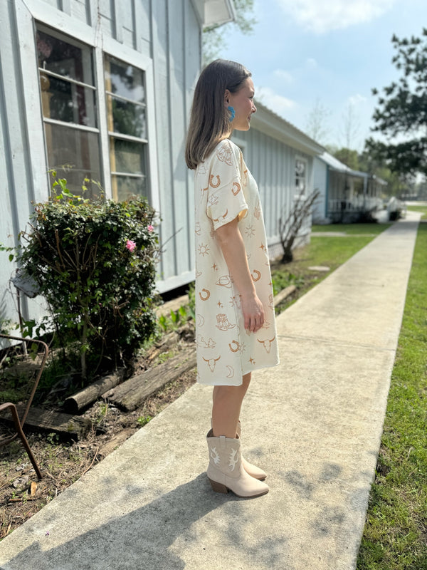 Natural French Terry Dress