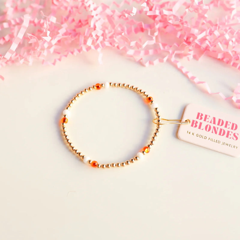 Burnt Orange & White Poppi Bracelet