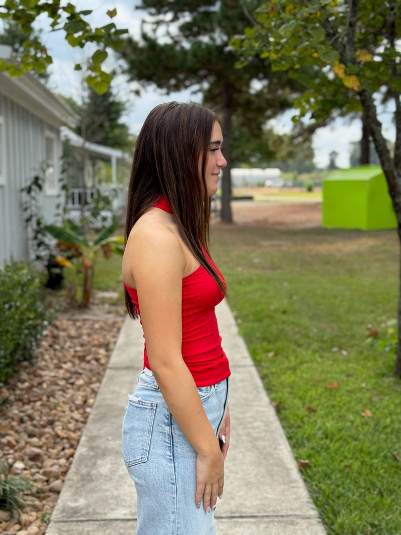 SUNNY ONE SHOULDER NECK TIE TOP