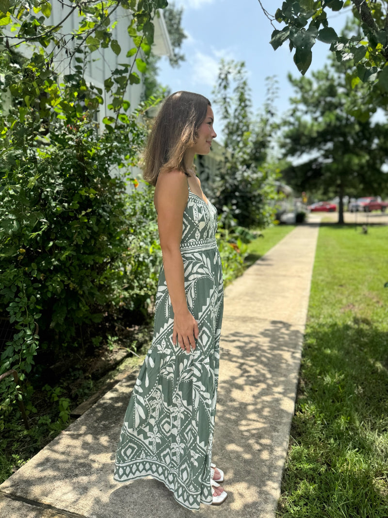 Tazz Midi Dress - Palm Green