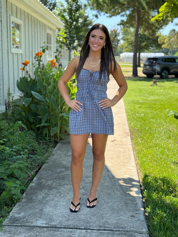 Lexi Black & White Check Mini Dress
