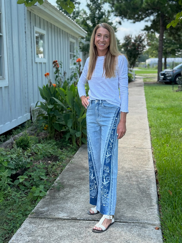 High Rise Wide Leg - Medium Blue