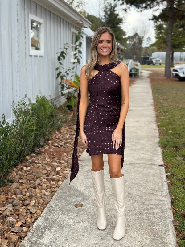 Julie Ann Burgundy Dress