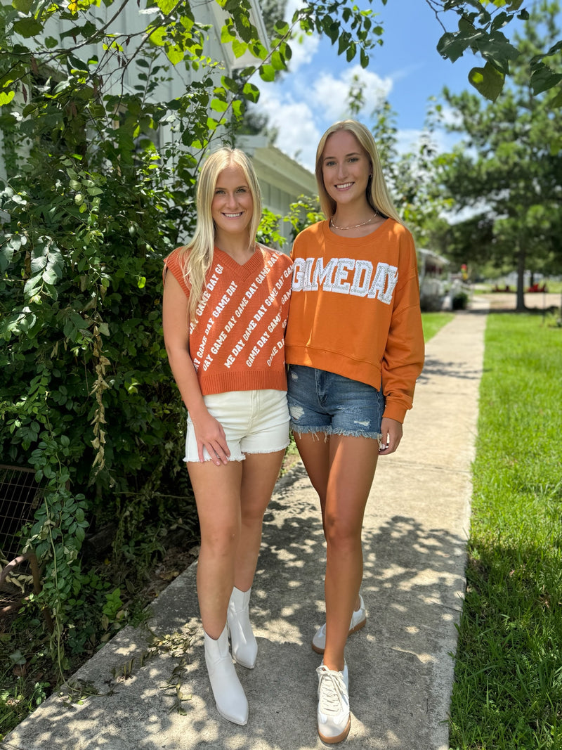 "GAMEDAY" Sequin V-Neck Sweater Vest