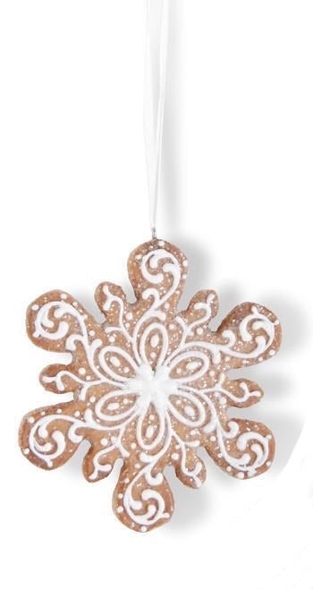 Brown Resin Glittered Gingerbread Ornament