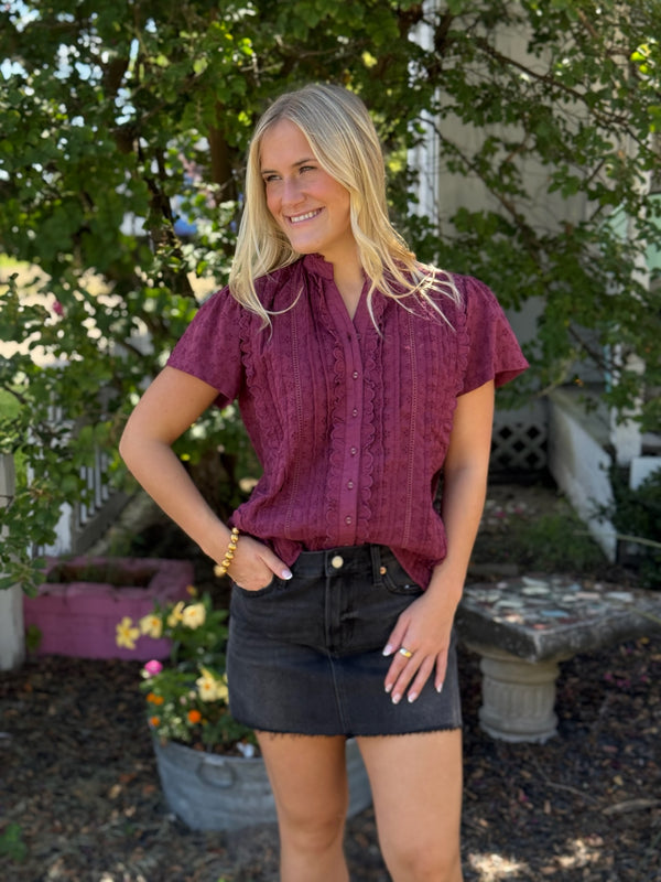 The Lilly Top - Maroon