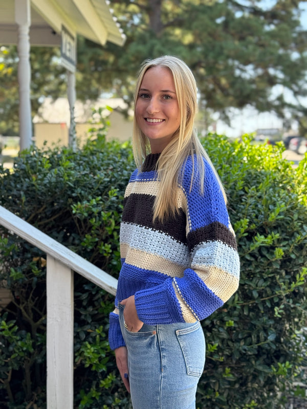 Janna Blue Stripe Sweater