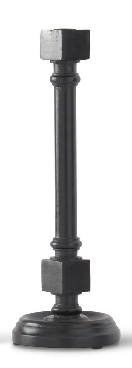 Medium Black Wood Taper Candleholder