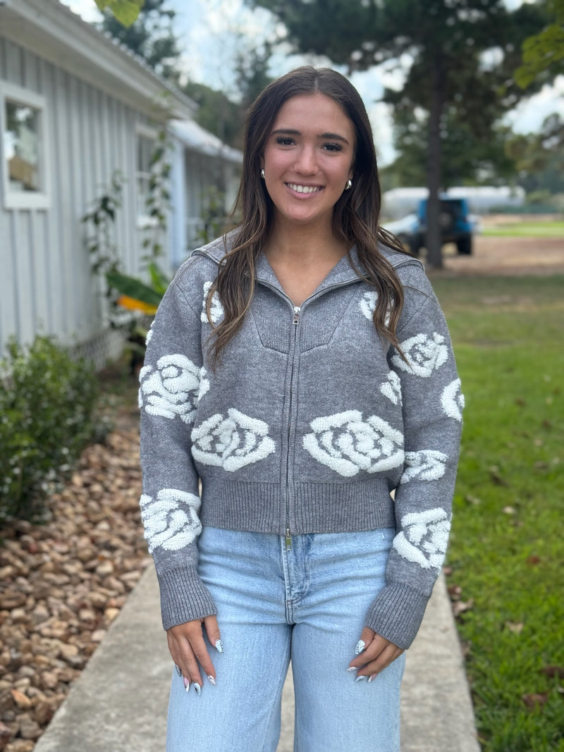 RUMDUOL LONG SLEEVE TROYER NECK CARDIGAN