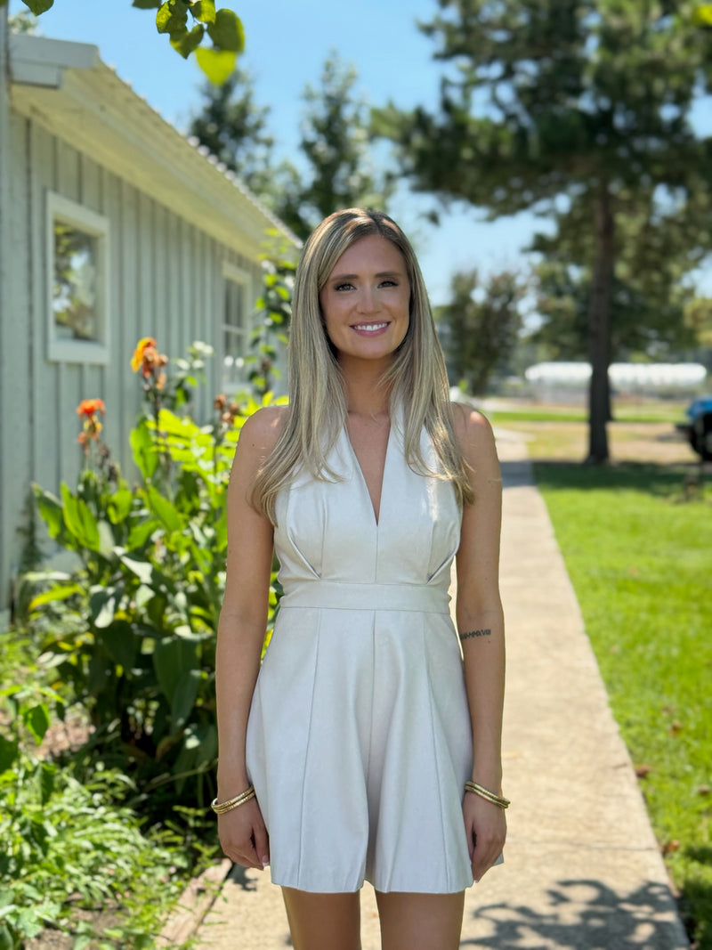 Mariah Halter Neck Leather Romper