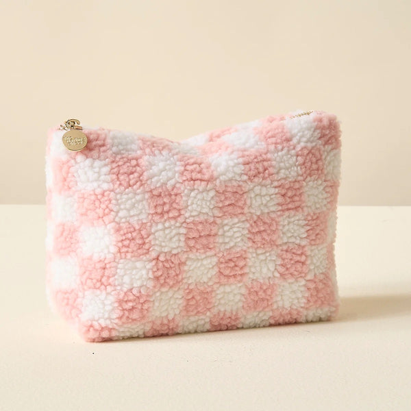 Teddy Pouch - Check Blush