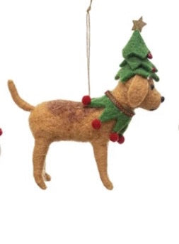 Wool Felt Dog Ornaments