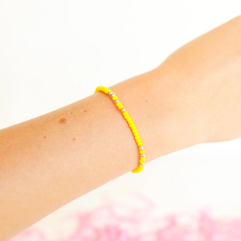 Bright Yellow Solid Sprinkle Bracelet