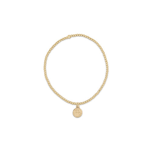 Classic Gold 2mm Bead Bracelet - Blessing Small Gold Disc