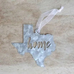 Galvanized Texas Home Ornament