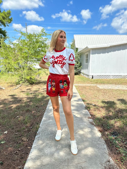 Red Nutcracker Sequin Shorts