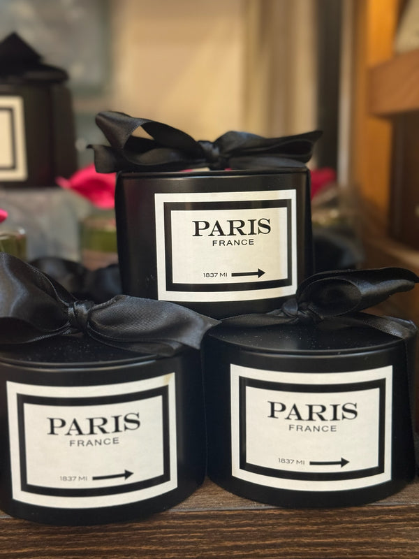 Paris Black Tin Candle