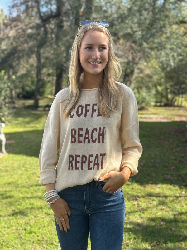 "Coffee Beach Repeat" Sweater