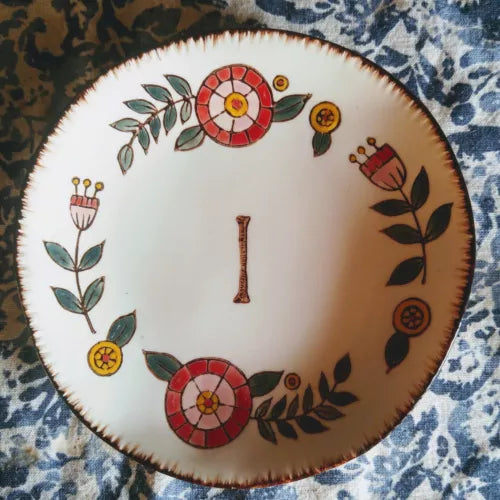 Stoneware Hand-Painted Initial Plate