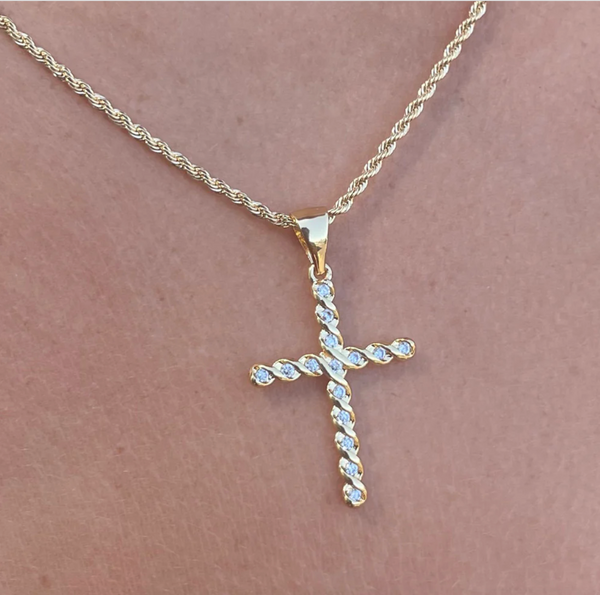 Vintage French Cross Necklace