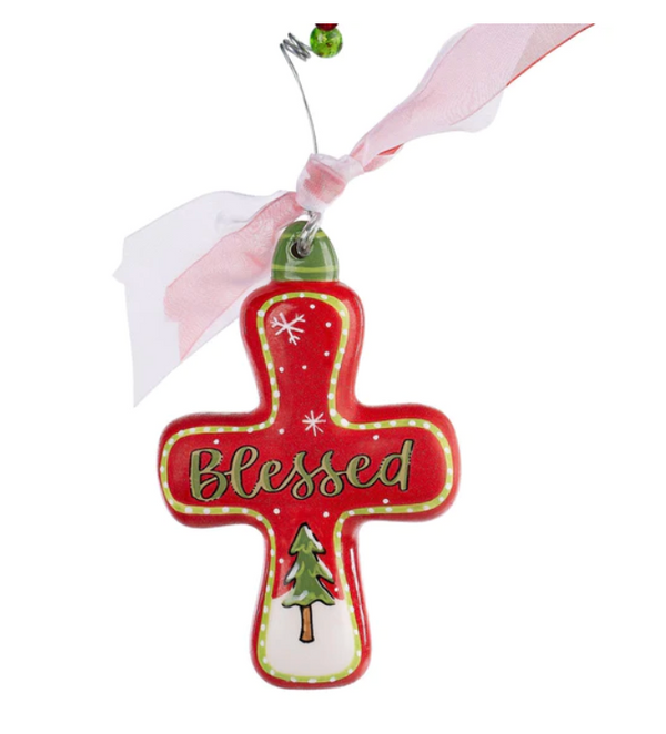 Blessed Christmas Tree Cross Ornament