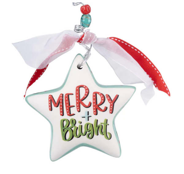 Retro Merry & Bright Star Ornament