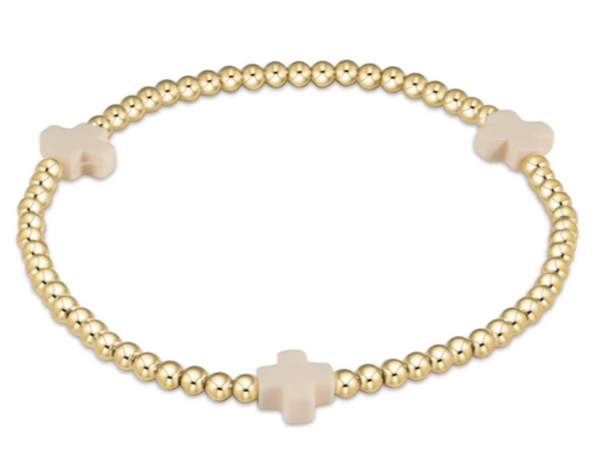 egirl Signature Cross Gold Pattern 3mm Bead Bracelet