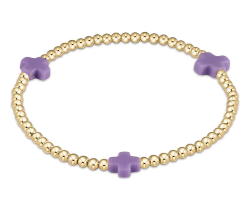 egirl Signature Cross Gold Pattern 3mm Bead Bracelet