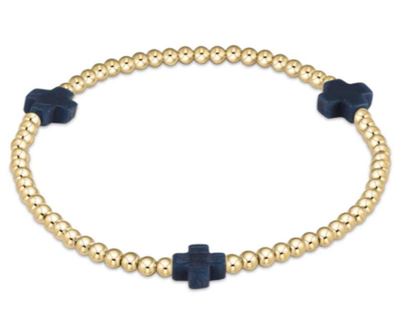 egirl Signature Cross Gold Pattern 3mm Bead Bracelet