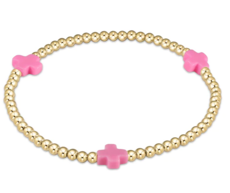 egirl Signature Cross Gold Pattern 3mm Bead Bracelet