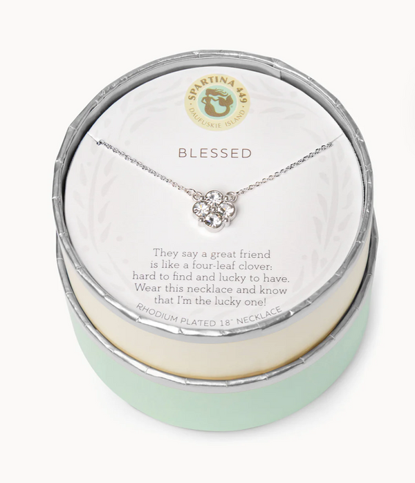 Sea La Vie Necklace 18" Blessed/Crystal Clover Silver