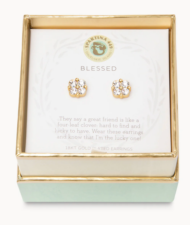 Sea La Vie Stud Earrings Blessed/Crystal Clover