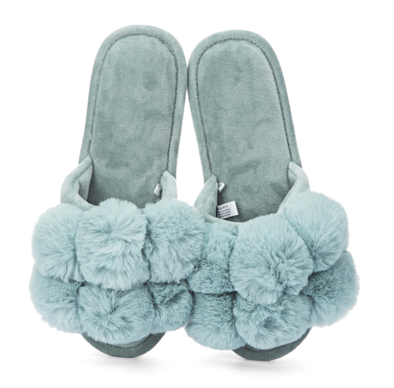 Luxe Pompom Plush Slipper