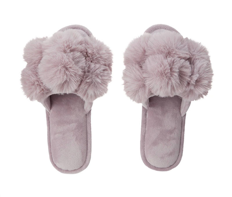 Luxe Pompom Plush Slipper