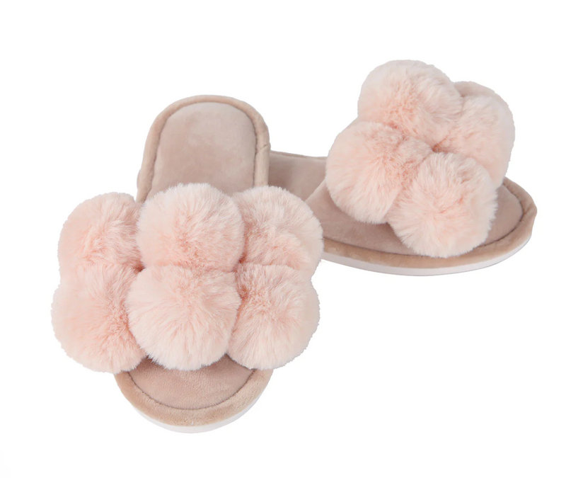 Luxe Pompom Plush Slipper