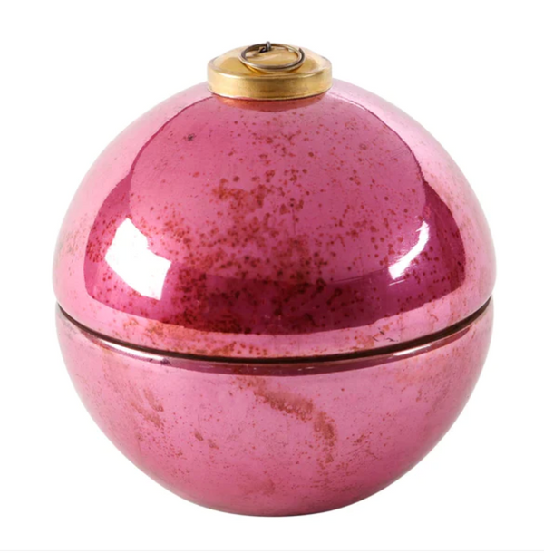 Berries & Balsam Pink Glass Ornament