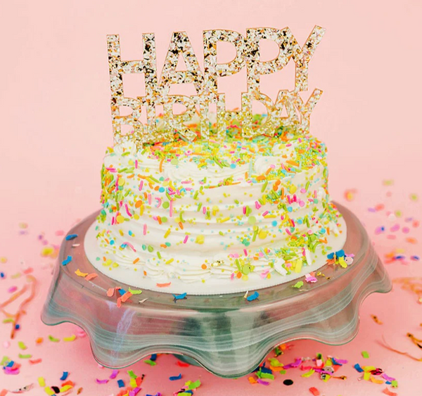 Happy Birthday Pearl Cake Topper