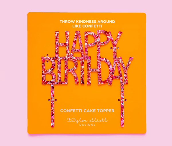 Happy Birthday Pink Cake Topper