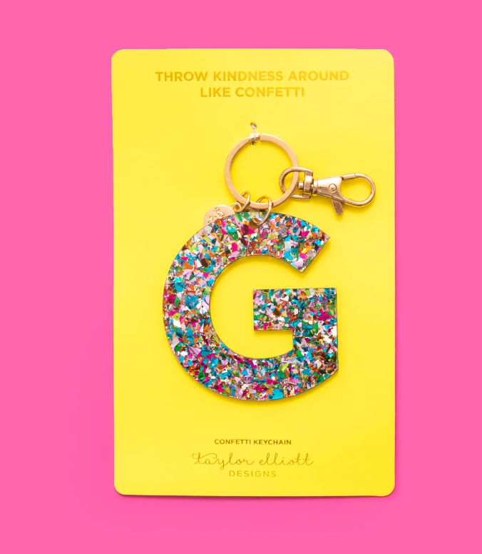 Glitter Letter Keychain