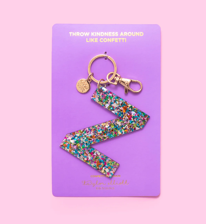 Glitter Letter Keychain