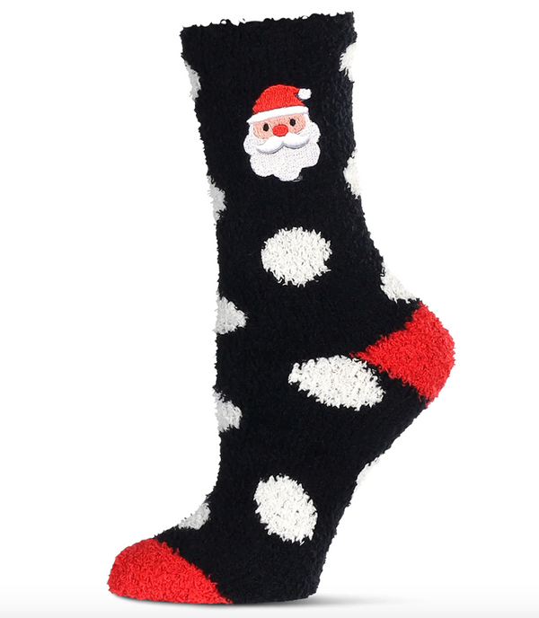 Polka Dot Santa Embroidery Cozy Sock