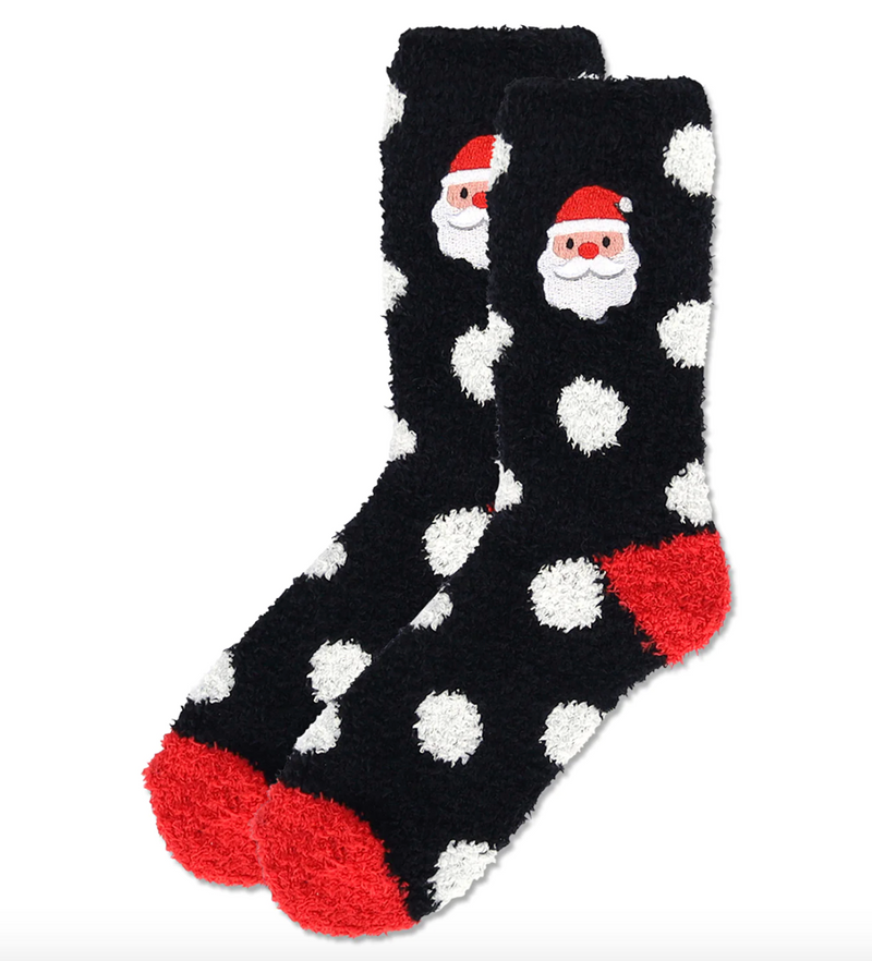 Polka Dot Santa Embroidery Cozy Sock